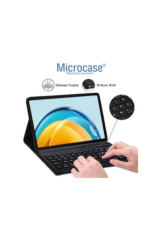 Samsung Uyumlu Tab A8 Sm-x200 Bluetooth Klavyeli Standlı Kılıf-pembebkk4