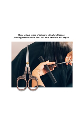 Qingmipy Vintage Bronz Makas - Saç & Sakal Kesimi İçin Paslanmaz Çelik Dıy Makası Bronz