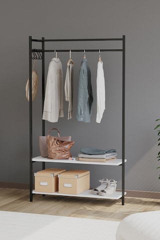 Bofigo Konfeksiyon Askısı Ayaklı Askılık Elbise Askılığı Raflı Askılık Jüpiter Beyaz Beyaz