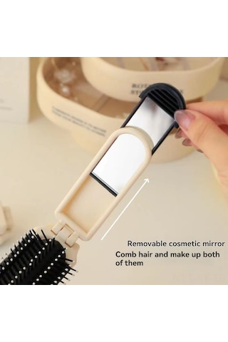 Shineyee Portatif Çekirdekli Ayna Tarak - Gümüş Plated, Kol Saçlarına Yumuşak Döküm, Makyaj Aynası İle Taşınabilir Stil Aksesuarı