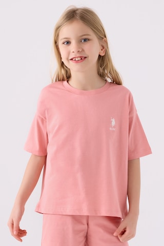 U.S. Polo Assn. Kız Çocuk Pembe Bermuda Takım 5274-43847 Pembe