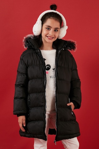 Lela Içi Peluş Astarlı Çıkarılabilir Kapüşonlu Suya Dayanıklı Kız Çocuk Mont 5761910 Siyah
