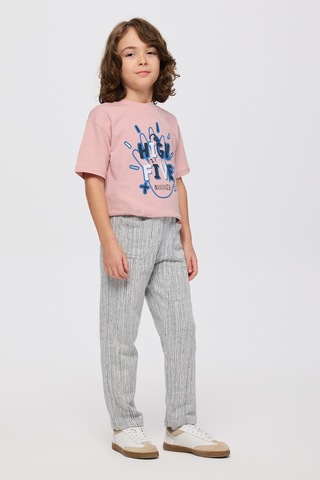 Panço Erkek Çocuk Beli Lastikli Cep Detaylı Örme Mavi Pantolon 2521BK04004