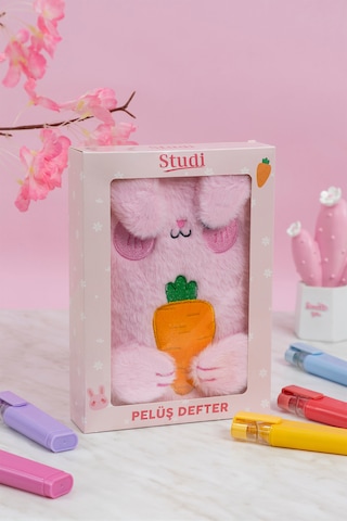 Studi Pelüş Ve Eğlenceli Defter - Tavşan Figürlü
