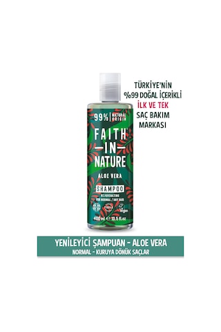 Faith in Nature %99 Doğal Yenileyici Şampuan Aloe Vera Normal & Kuruya Dönük Saçlar İçin 400 ML