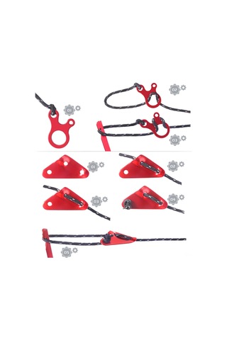 Leezsing Alüminyum Tente Rope Ayarlayıcı, Dış Mekan Kamp Malzemesi, Kayma Önleyici 40'lı Set, Çadır Çanta Piknik Uyumlu Kırmızı