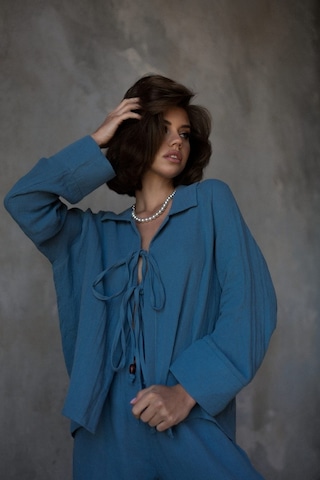 Mai Collection Mai Studios Co. Bali Boncuklu İndigo Müslin Takım İndigo