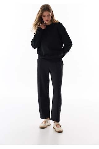Penti Siyah Bisiklet Yaka Oversize Modal Sweatshirt