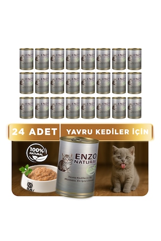 Enzo Natural Yavru Yaş Kedi Maması 410 Gr X 24