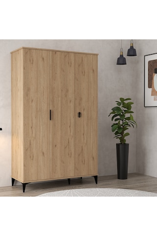 6301 Neva 3 Kapılı 200 Cm Gizli Çekmeceli Gardırop , Elbise Dolabı , Genç Odası Sepet