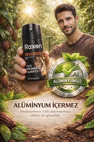Erkek Deodorant Spreyi - Swiss Chocolate Serisi - 150ml - Etkili Ter Kokusu Önleyici - Alüminyumsuz Ve Leke Bırakmayan Formül - Gün Boyu Ferahlık Veren Erkek Vücut Spreyi