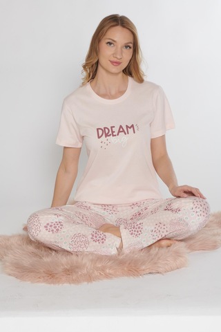 Kısa Kol Yazlık Pijama Takımı Dowry 08-132 Pembe