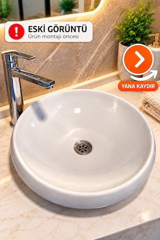 Lavabo Gider Süzgeci Bas Aç Pop-up Sistem Taşma Yüzüklü Dayanıklı Tasarım Gri