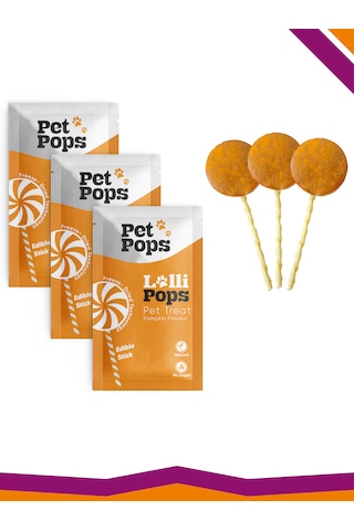 Lollipops Tavuk Ciğeri Bal Kabağı 3'lü Kedi Köpek Ödül Lolipopu