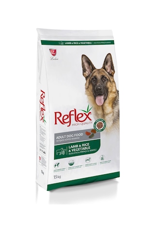 Reflex Kuzu Etli Pirinçli ve Sebzeli Yetişkin Köpek Maması 15 KG