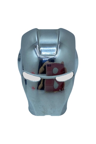ŞüsCarOto Start Stop Tuşu Kapağı Iron Man Metal Tuş Koruyucu Dekoratif Özel Çinko Alaşım Krom (00)