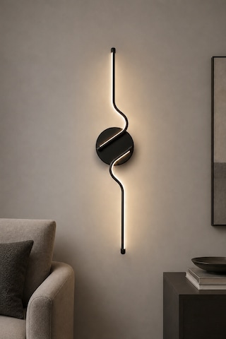 AvizeGO Kuno Modern Led Duvar Apliği Günışığı Siyah