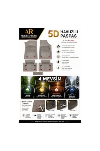 Nissan Navara 2018 Model Uyumlu Enerji Gri 5d Havuzlu Paspas Yumuşak Kaymaz Taban
