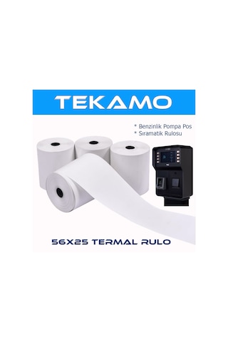 56x25 Pompa Yazarkasa Termal Pos Rulosu 10 Adet
