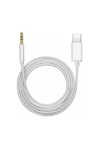 Teknetstore Samsung Xiaomi Uyumlu Aux Kablosu Type-c To Jack Çevirici Dönüştürücü Beyaz Bluetooth Gerektirmez