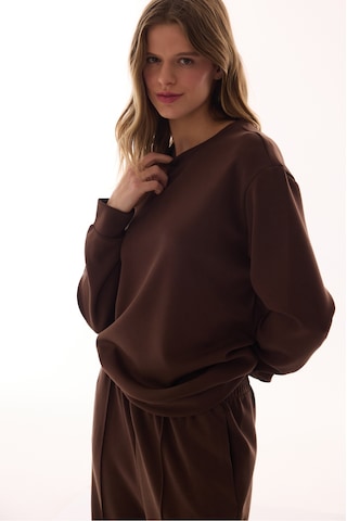 Penti Kahverengi Bisiklet Yaka Oversize Modal Sweatshirt