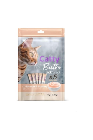 Catty Bistro Somonlu Ve Deniz Taraklı Yetişkin Kedi Krema Ödülü 5 X 14 Gr
