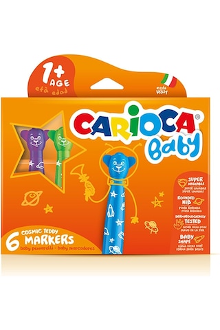 Carioca Teddy Jumbo Bebek Süper Yıkanabilir Keçeli Boya Kalemi 6'lı
