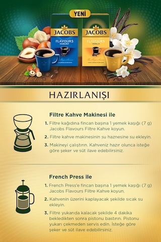 Jacobs Flavours Vanilya Aromalı Filtre Kahve 250 G