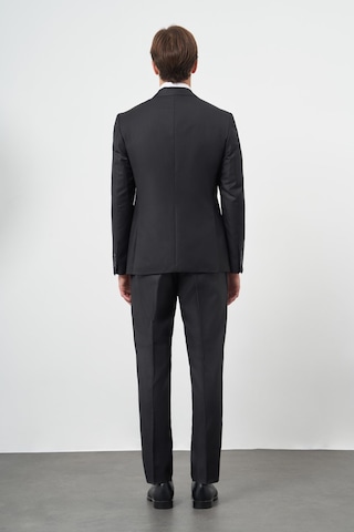 İmza Siyah Düz Gabardin Mono Yaka Tam Astar Çift Yırtmaç 2 Düğme 6 Drop Comfort Fit Classic Takım Elbise 1001245171 Siyah