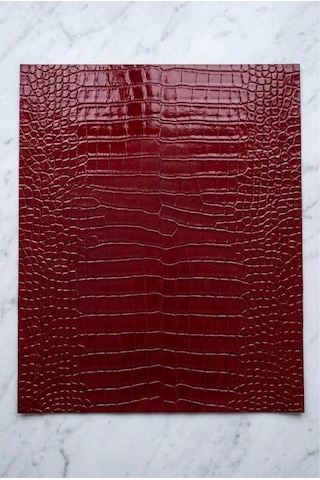 Croco Dokulu Kendinden Yapışkanlı Suni Deri Araç İçi, Mobilya Ve Hobi Kaplama Rulosu 45 X 100 Cm Kırmızı