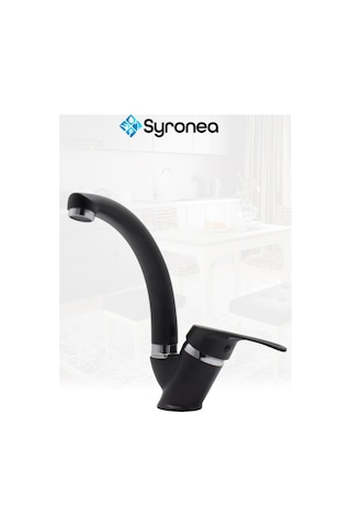 Mix Siyah Mutfak Banyo Lavabo Bataryası Aç Kapa Musluk Siyah