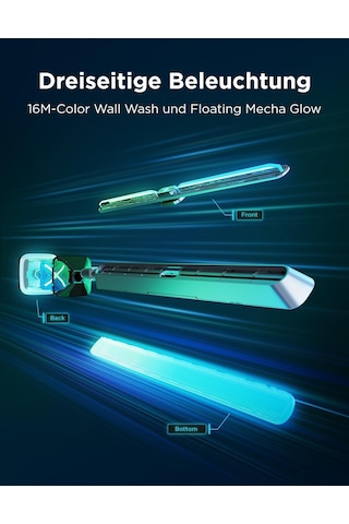 Govee Light Bars Pro For Gaming, Pc, Monitör, 60'tan Fazla Sahne Modu İçin Üç Taraflı Rgbıc Aydınlatma Ve Wifi Özelliğine Sahip Geliştirilmiş 16 İnç Akıllı Led Işık Çubukları, Alexa Ve Google Home İle Çalışır Siyah