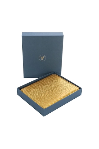 Victoria Journals Croco Zipperfolder Noktalı Organizer - Defter Altın 14.8x21cm
