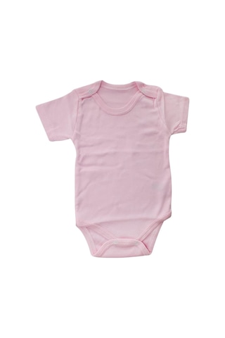 Bebegen Kız Bebek Çıtçıtlı Pembe Kısa Kol Body Zıbın Çok Renkli