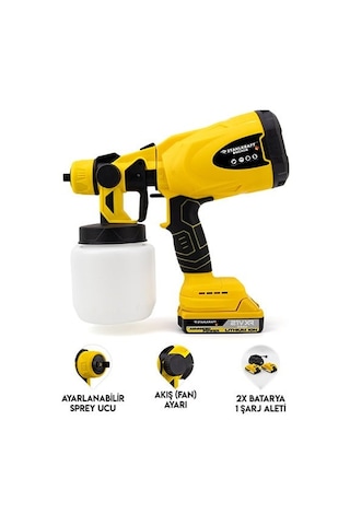 Stahlkraft STH 5310 S 21V Profesyonel Elektrikli Akülü Sprey Boya ve Zirai İlaçlama Tabancası