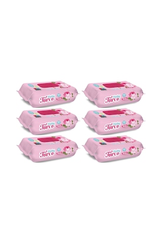 Baby Turco Islak Havlu Mendil 90 Yaprak Gül/Rose 6 Lı Set 540 Yaprak