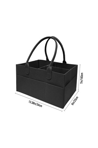 Katlanabilir Taşınabilir Keçe Organizer Çanta Siyah Renk Siyah