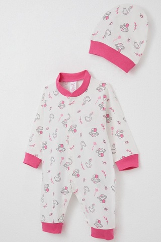 Breeze Kız Bebek Tulum Sevimli Prenses Kuğu Desenli 0-6 Ay, Beyaz Beyaz
