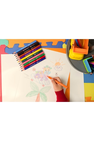 Bic Kids Evolution Üçgen Jumbo Kuru Boya Kalemi 12 Renk