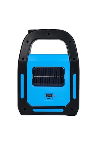 Powermaster HB-9707A-2 3 Kademeli USB Çıkışlı Şarjlı Solar Lamba Mavi - Siyah