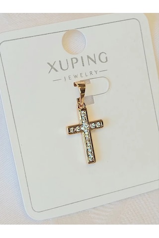 Xuping Kristal Taşlı Haç Kolye 429459231 Altın Rengi