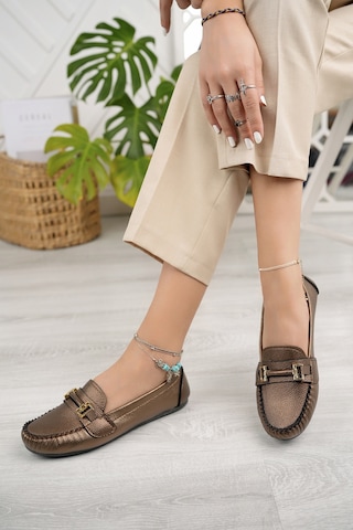 Khayt Daisy Casual Günlük Kadın Babet Ayakkabı Bakır