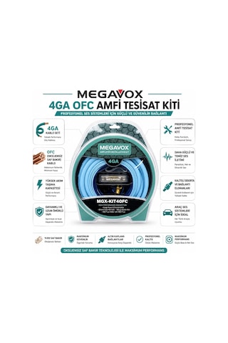 Megavox 4ga Ofc Bakır Amfi Kablo Seti - Tam Bakır Profesyonel Anfi Kablosu Seti 4ga