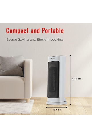Puremate Seramik Kule Fanlı Isıtıcı, 2 Isı Ayarlı 2000w Taşınabilir Elektrikli Isıtıcı