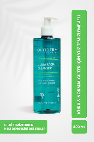 Optiderm Yüz Ve Cilt Temizleme Jeli Kuru Ve Normal Ciltler 400 Ml