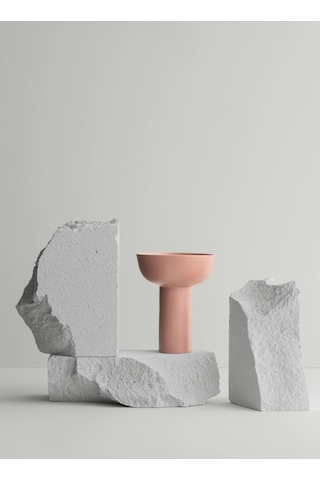 Miyabi Seramik Vazo 21 Cm Japon Tasarımcı Kazushige Miyake Tasarımı Açık Pembe