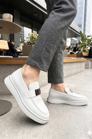 Marcomen Erkek Rugan Casual Ayakkabı 23251 Beyaz