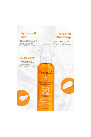 Derminix Yüksek Koruma Yüz ve Vücut Güneş Kremi SPF50+ 150 ML