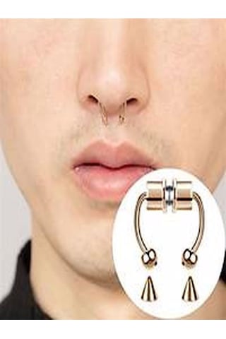 Mıknatıslı Fake Septum Piercing Altın rengi Altın