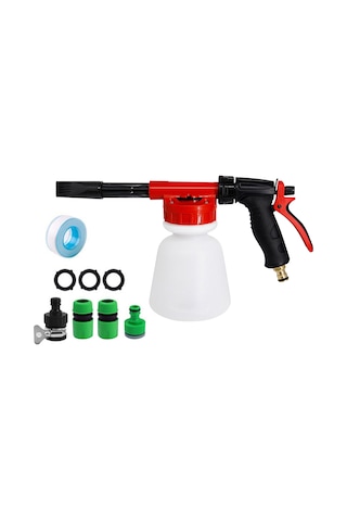 Yifomall 1l Geniş Kapsamlı Köpük Spritzi, 0-5 Ayarlı Dilüsyon Kontrolü, Üniversal Bağlantılar, Çelik Ve Mühendislik Plastik Malzeme, Araba, Bahçe, Cam Temizliği Siyah